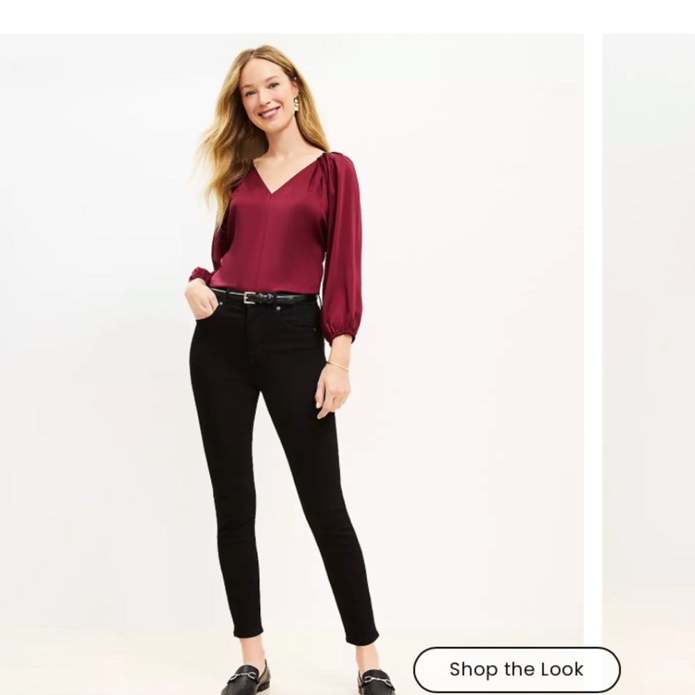 LOFT Petite High Rise Skinny Jeans in Black NWT